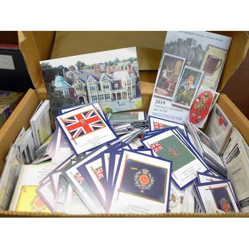 692 - A large collection of David J. Hunter Infantry Regiment Colours cards