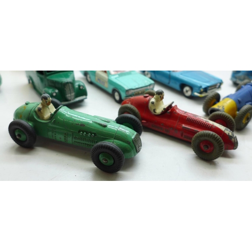 693 - A collection of thirteen Dinky Toys model vehicles including Ford Escort Police Car, Chivers Jellies... 