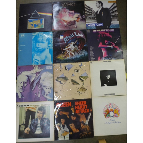 701 - Twelve rock LP records including Pink Floyd, Queen, The Who, Free, etc.