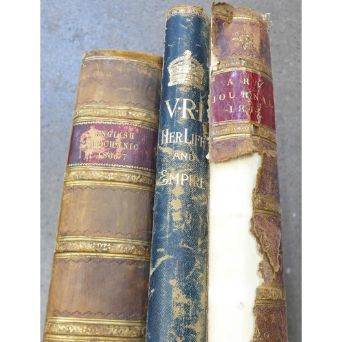 753 - Three volumes; Queen Victoria, Her Life and Empire printed by Marquis of Lorne, English Mechanic, Mi... 