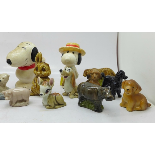 754 - A Beatrix Potter figure, Little Pig Robinson, and Wade Whimsies, Flintstones, Lady and the Tramp, Sh... 