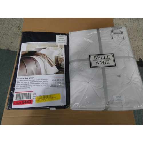 3297 - A double duvet set and a double flat sheet * this lot is subject to VAT