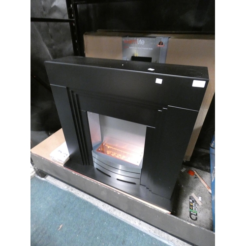 3321 - A Warmlite 2000w Canterbury black electric fire place (H 76 x W 80 x D 27cm) * this lot is subject t... 