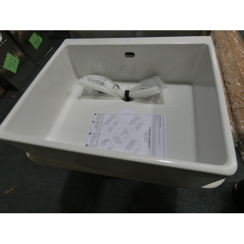 3327 - A Grassmore ceramic white kitchen sink with waste attachments