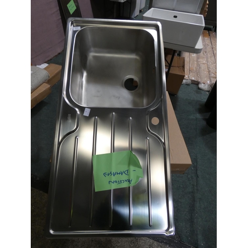 3359 - A Carron stainless steel sink unit - no fittings - slight damage