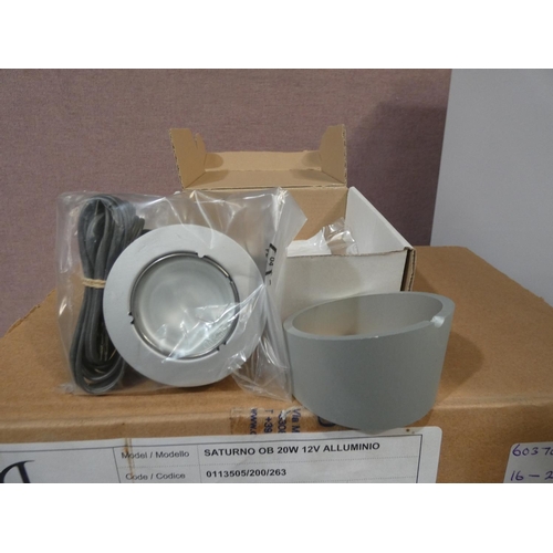 3370 - Saturno aluminium 12v downlights (x10)