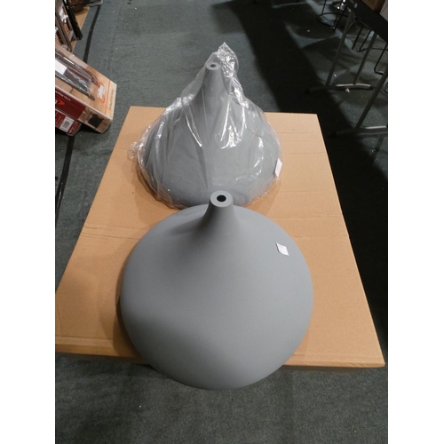 3222 - Two grey small pendant ceiling lights * this lot is subject to VAT