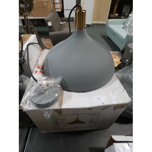 3223 - A large grey small pendant ceiling light * this lot is subject to VAT