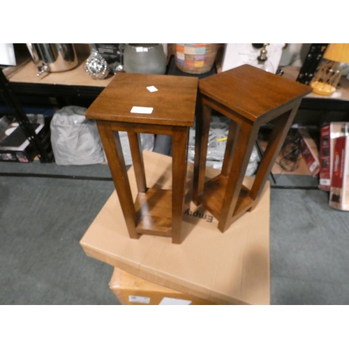 3234 - Two small darkwood plant stands (H 50cm) * this lot is subject to VAT