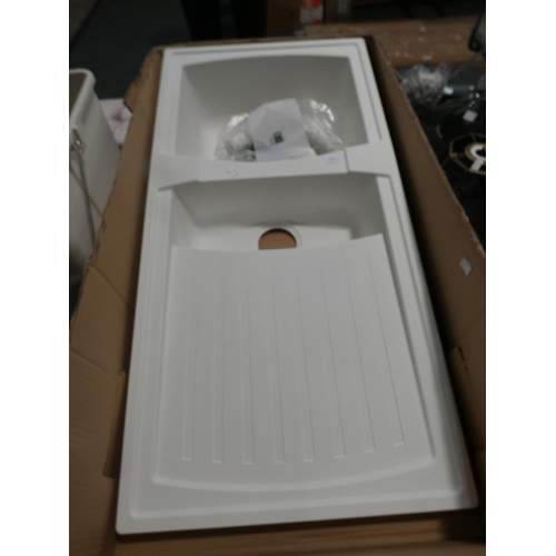 3243 - A white sink unit (W100 x D50cm) * this lot is subject to VAT