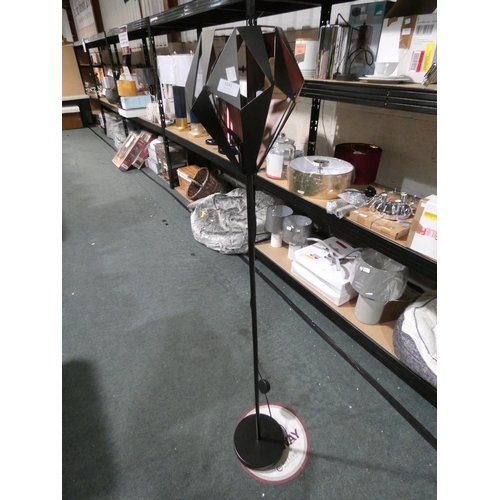 3245 - A black metal standard lamp (H 154cm) * this lot is subject to VAT