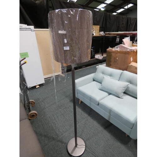 3260 - A brushed metal finish large standard lamp (H 173cm) * this lot is subject to VAT