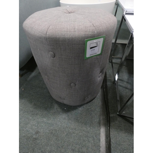 3266 - A grey upholstered stool (H 44 x dia 39 cm) * this lot is subject to VAT