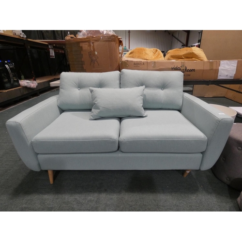 3268 - A turquoise upholstered two seater sofa (H 85 x W 160 x D 90cm) * this lot is subject to VAT