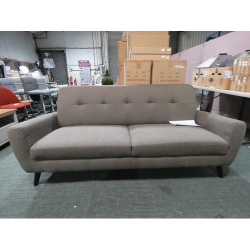 3269 - A dark brown fabric three seater sofa (H 82 x W 190 x D 80cm) * this lot is subject to VAT