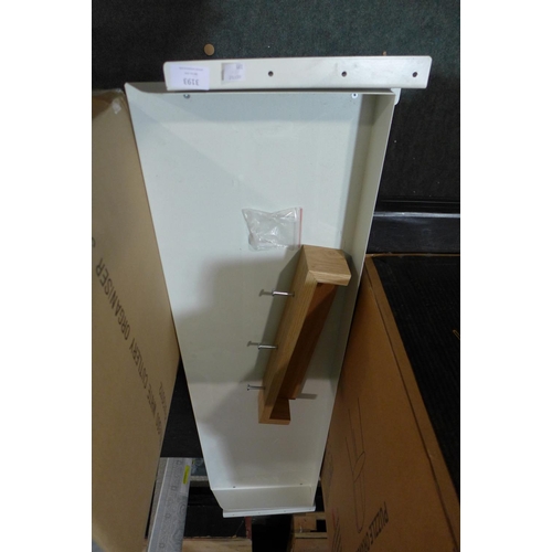 3193 - A small wall shelf with hooks and large under drawer * this lot is subject to VAT