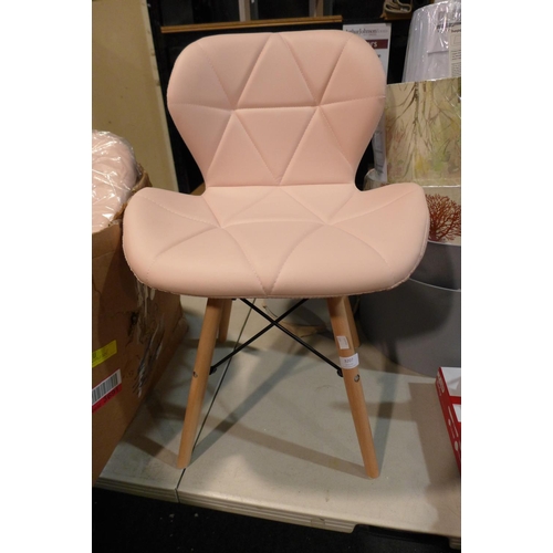 3207 - Four blush pink upholstered chairs * this lot is subject to VAT