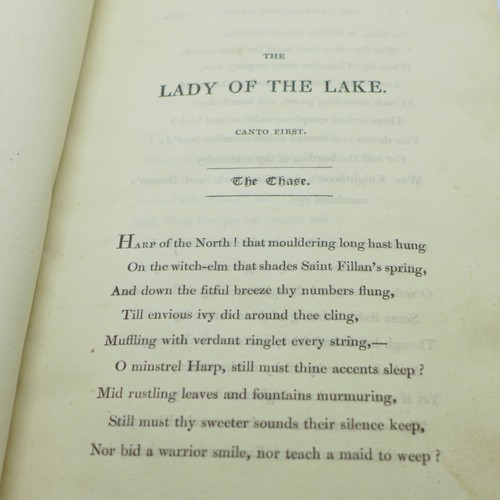 1192 - Two boxes of antiquarian and later books, including Lady of the Lake by Walter Scott printed by Jame... 