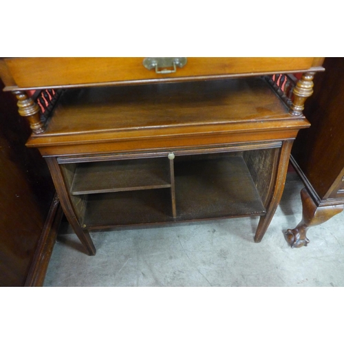 103 - A Victorian Writing Cabinet Patent mahogany tambour front writing cabinet, manner of Jas Schoolbred,... 