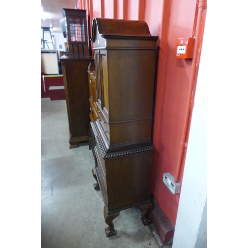 104 - An Edward VII mahogany dome top side cabinet, 150cms h, 59cms w, 37cms d