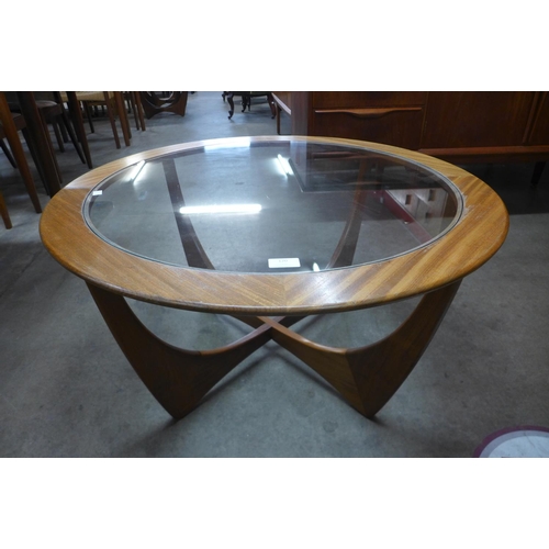 120 - A G-Plan Astro teak and glass topped circular coffee table