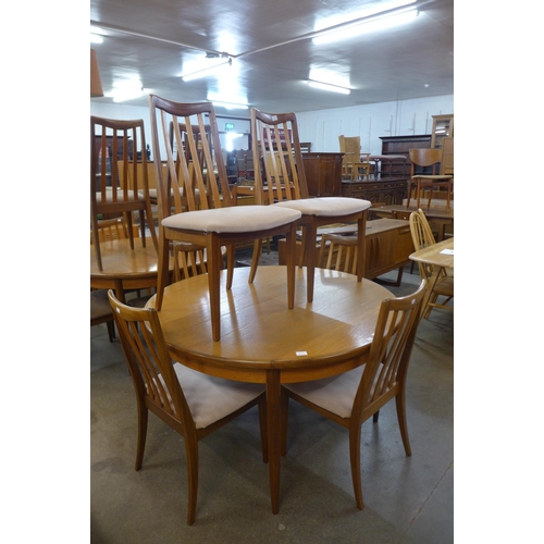 163 - A G-Plan Fresco teak extending dining table and six chairs