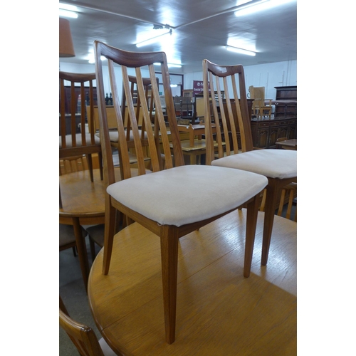 163 - A G-Plan Fresco teak extending dining table and six chairs