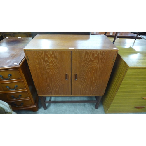 202 - A teak record cabinet