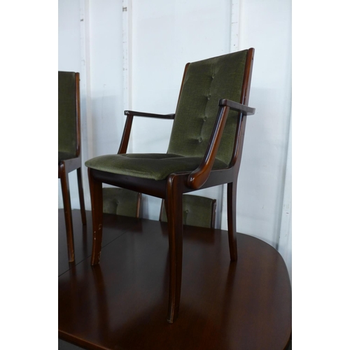 208 - A McIntosh Ambassador range mahogany extending dining table and six dining chairs