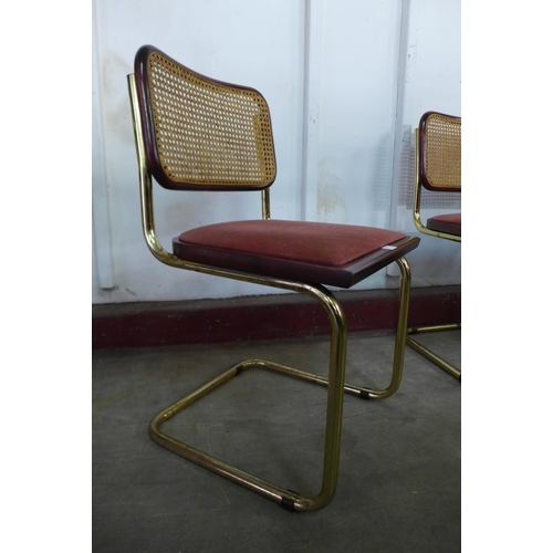 209 - A set of four Marcel Breuer style Cesca cantilever chairs