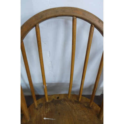 219 - A set of four Ercol Blonde Windsor elm and beech chairs, a/f