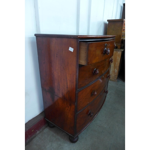 225b - A Victorian mahogany bow front chest of drawers