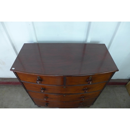 225b - A Victorian mahogany bow front chest of drawers