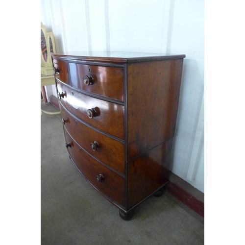 225b - A Victorian mahogany bow front chest of drawers