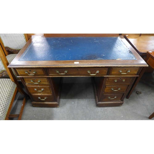 235 - A Victorian mahogany pedestal desk