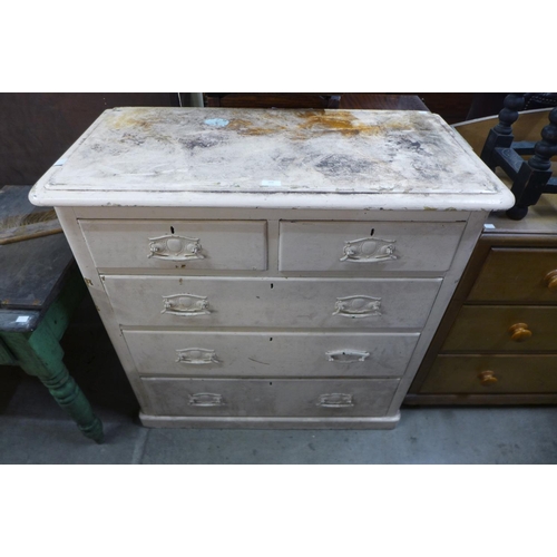 266 - A Victorian painted pine chest of drawers