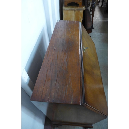 296k - A mahogany bureau, two stools, onyx and brass occasional table, etc. (11)