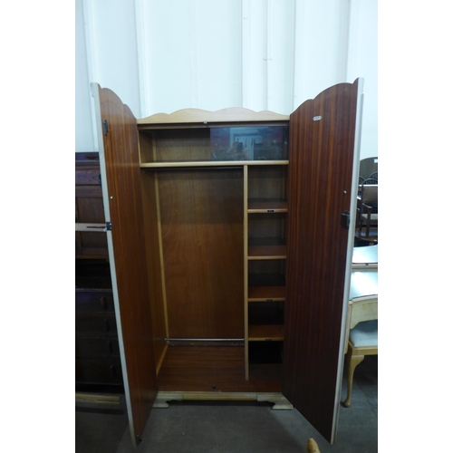 327 - An Art Deco bleached walnut five piece bedroom suite