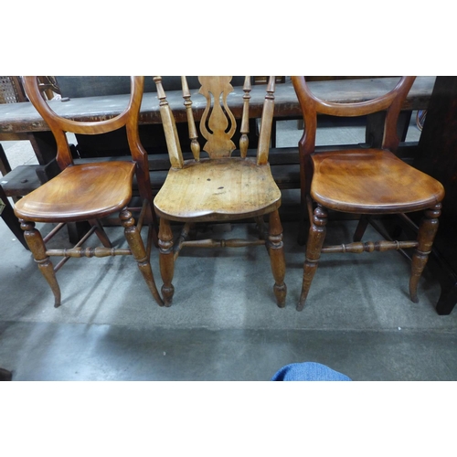 344 - Three Victorian kitchen chairs