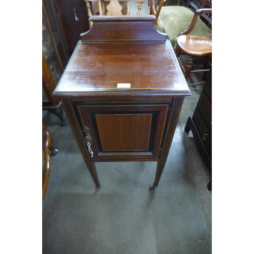 346 - An Edward VII inlaid mahogany pot cupboard