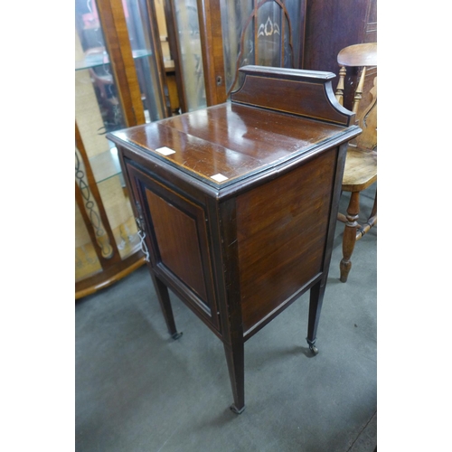 346 - An Edward VII inlaid mahogany pot cupboard