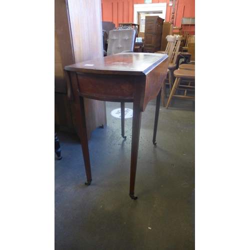 361 - A small Edward VII mahogany Pembroke table and an octagonal table with inlaid top