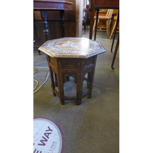 361 - A small Edward VII mahogany Pembroke table and an octagonal table with inlaid top