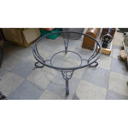 370 - A copper and wrought iron fire pit