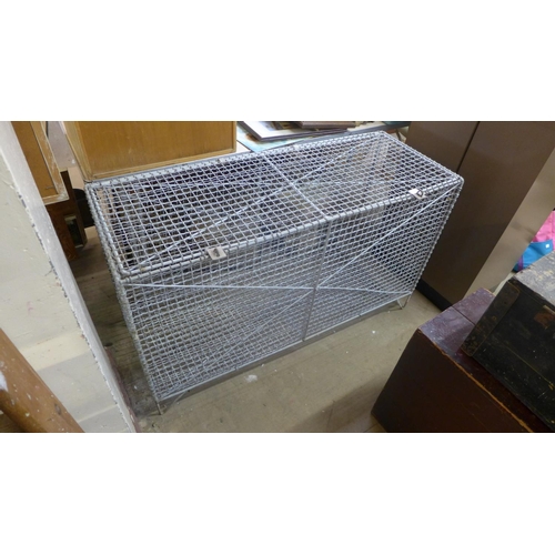 378 - A galvanised wirework storage cage, 70cms h, 122cms w, 46cms d