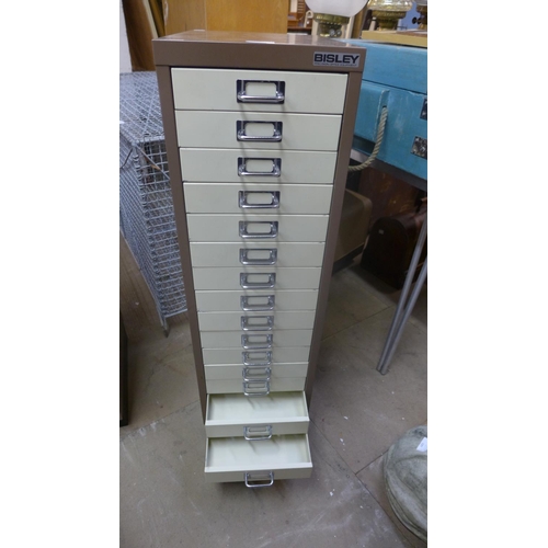 380 - A Bisley steel fifteen drawer filing cabinet