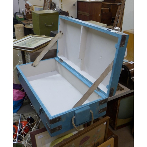 394 - A painted pine tool box