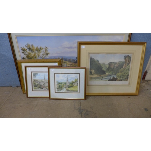 409 - Two Rex Preston prints and four others