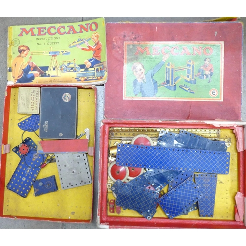 1202 - A Meccano No.6 outfit, box a/f, not complete