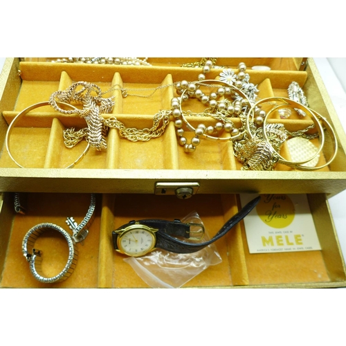 755 - Costume jewellery including faux pearls, cased